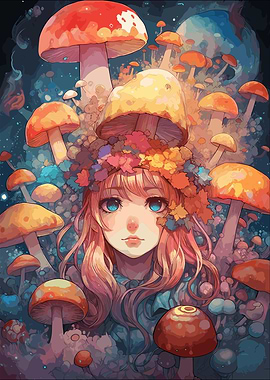 Anime Mushroom Girl