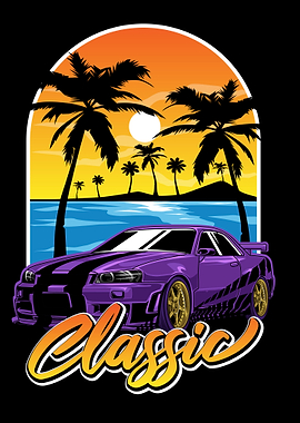 Retrowave Skyline R34