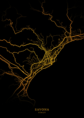 Savona City Map Gold