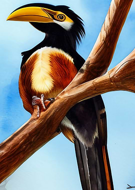 A beautiful hornbill bird
