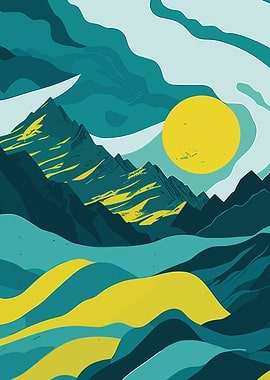 Mountain Beach landscape