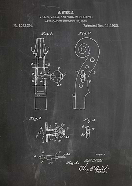 Violin head patent 1920