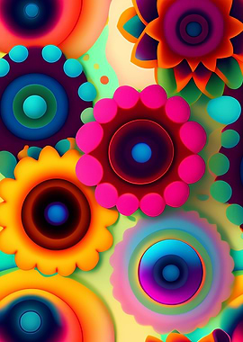 Colorful Abstract Flowers