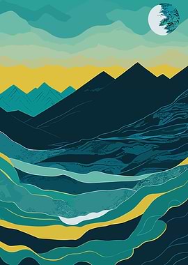 Mountain Beach landscape