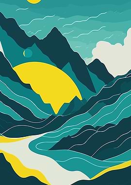 Mountain Beach landscape