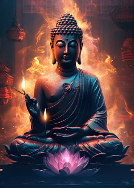 Buddha Flames Pink Lotus
