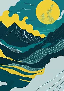 Mountain Beach landscape