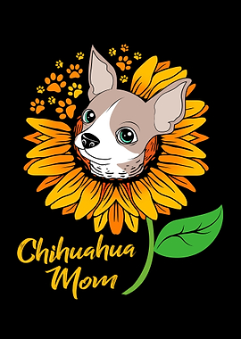 Chihuahua Mom WIth Flower