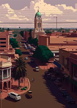 Ouagadougou Pixel art
