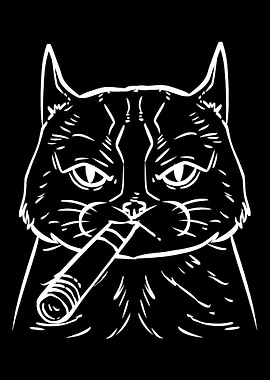 Cat Smoking Pothead Gift