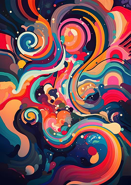 Abstract art warm cold