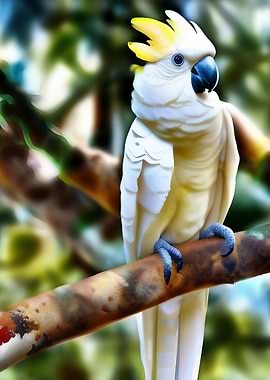A beautiful white Cockatoo