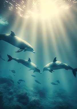 dolphins swimming