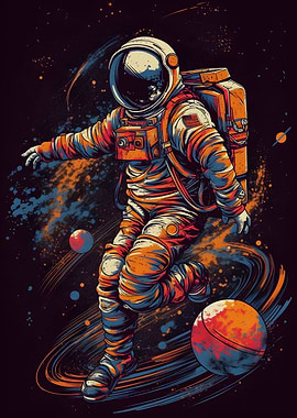 Astro playing Football