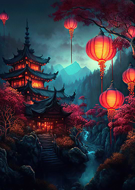 Pagoda & Cherry Blossoms