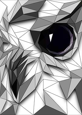 Owl Lowpoly Half Frame