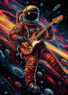 Astro playing guitar