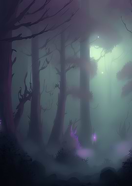 foggy forest nature
