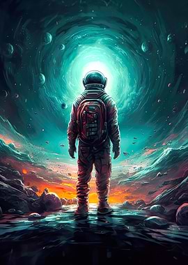Astronaut in Space Art