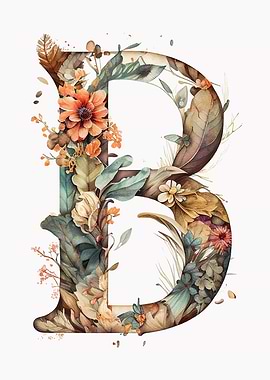 Watercolor Letter B Poster