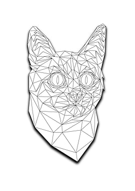 Cat Lowpoly Wireframe