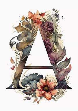 Watercolor Letter A Poster