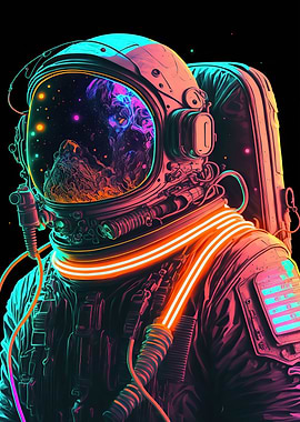 Neon astronaut