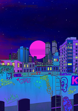 Twin towers at night