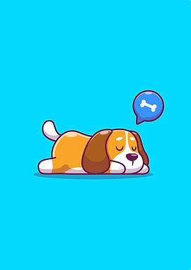 Cute Dog Sleeping Cartoon