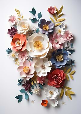 Colorful paper flowers