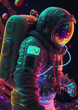 Neon astronaut
