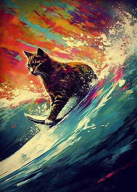 Cat Surfing