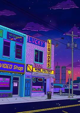 NYC buildings at night