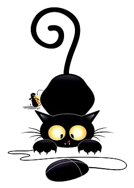 Cat chasing a PC Mouse