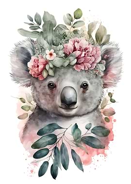 Pinky Floral Koala