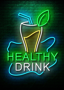 Healthy drink Neon sign