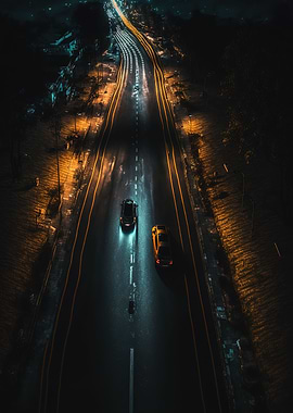 road at night