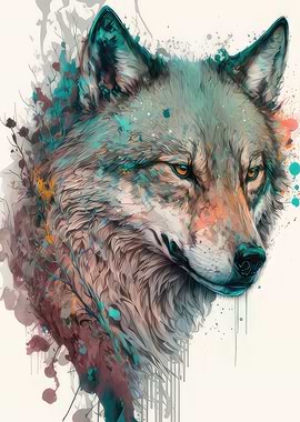 Colorful Wolf