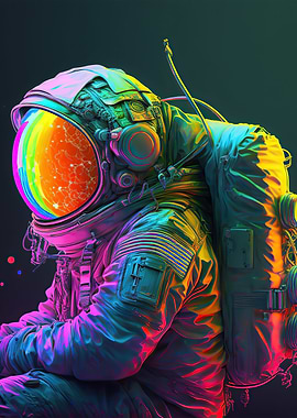 Neon astronaut