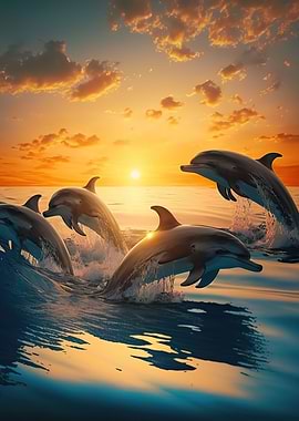 dolphins jumping