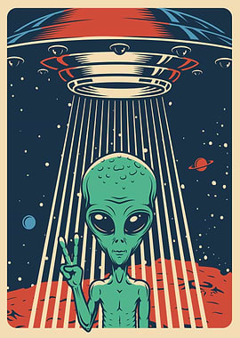 Alien with UFO