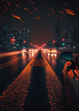 road at night