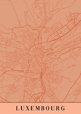 Luxembourg Orange Map