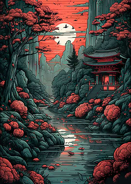 japanese abstract flowers