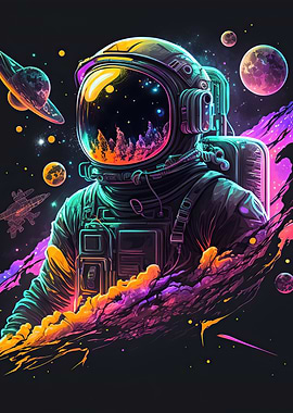 Neon astronaut