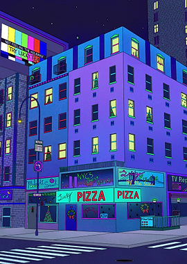New York City pizza shop