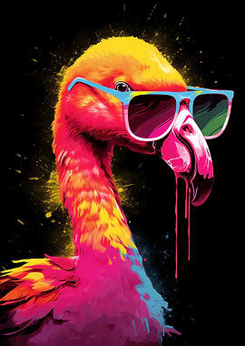 Flamingo With Sunglasses