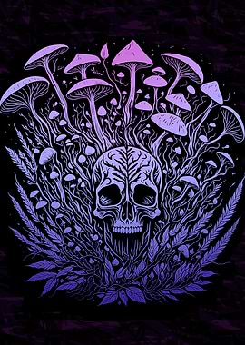 Psychedelic Fern Skull