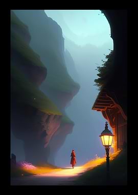 A Person Walking At Night