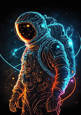 Neon astronaut